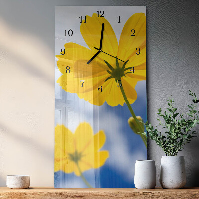 Orologio verticale in vetro Fiore