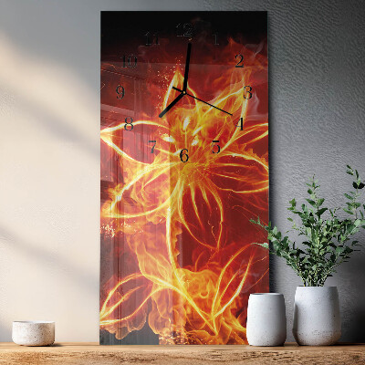 Verticale orologio da parete Fiore di fuoco