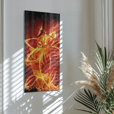 Verticale orologio da parete Fiore di fuoco