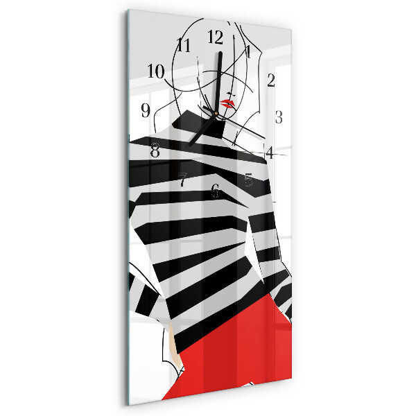 Verticale orologio da parete Donna bianca