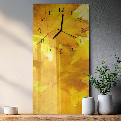 Orologio verticale in vetro Foglie