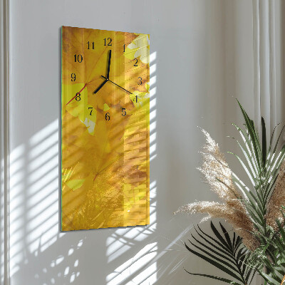 Orologio verticale in vetro Foglie