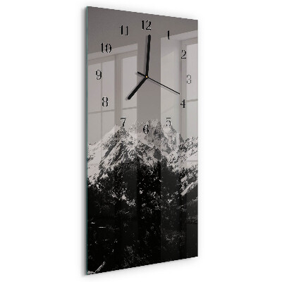 Verticale orologio con stampa Montagne