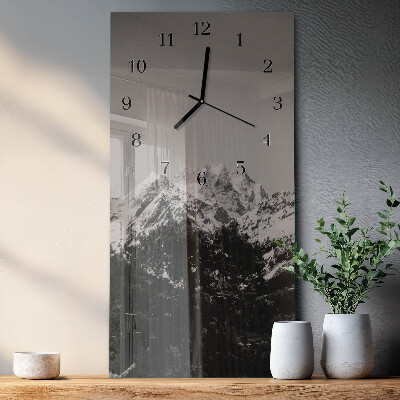 Verticale orologio con stampa Montagne