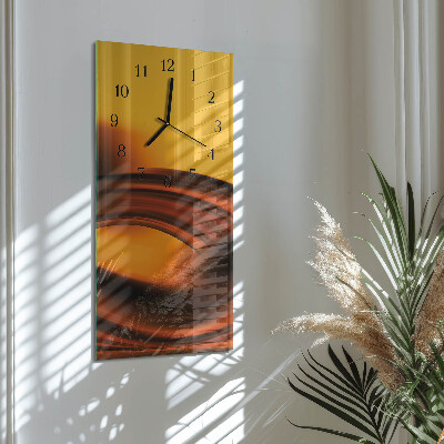 Verticale orologio con stampa Astrazione
