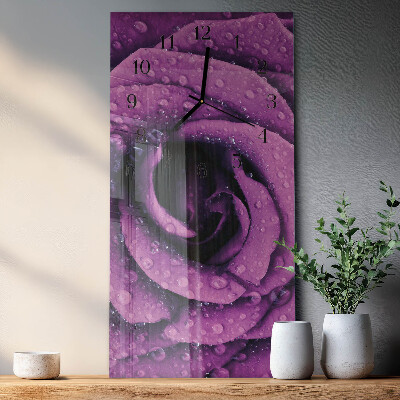 Orologio verticale in vetro Rosa