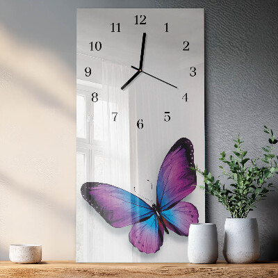 Verticale orologio da parete Farfalle