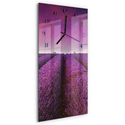Orologio verticale in vetro Campo di lavanda