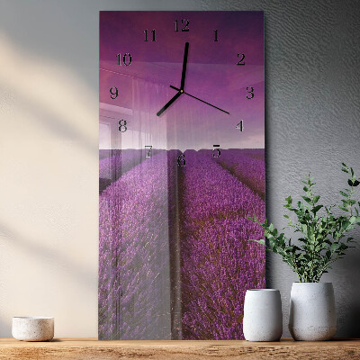 Orologio verticale in vetro Campo di lavanda