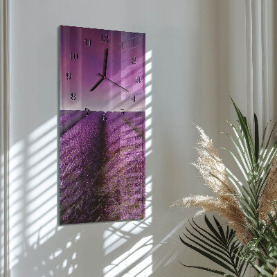 Orologio verticale in vetro Campo di lavanda