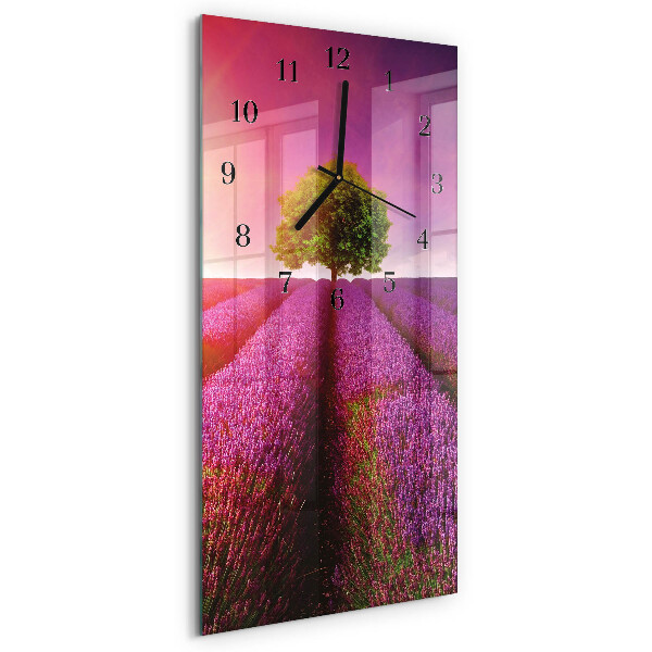 Orologio verticale in vetro Albero di lavanda