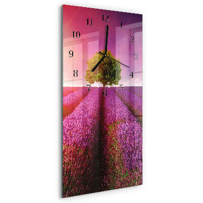 Orologio verticale in vetro Albero di lavanda