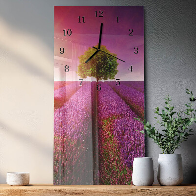 Orologio verticale in vetro Albero di lavanda