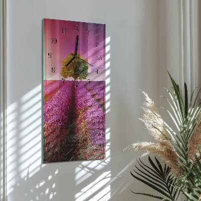 Orologio verticale in vetro Albero di lavanda