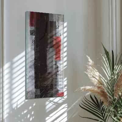Verticale orologio con stampa Astrazione
