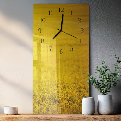 Verticale orologio con stampa Campo di fiori