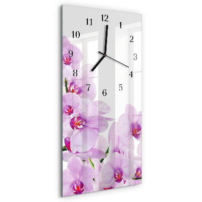 Verticale orologio con stampa Orchidee