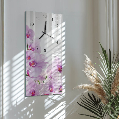 Verticale orologio con stampa Orchidee