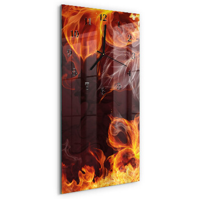 Verticale orologio con stampa Fiori di fuoco
