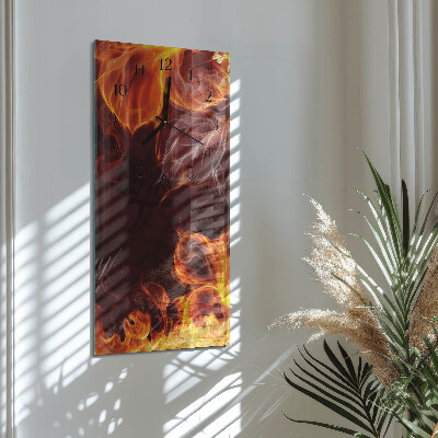 Verticale orologio con stampa Fiori di fuoco