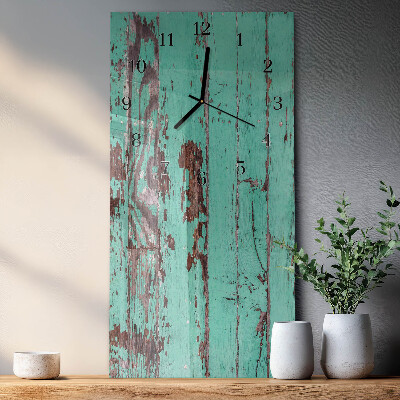 Verticale orologio con stampa Parete in legno