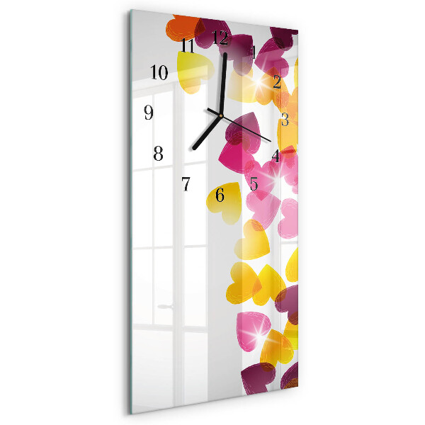 Verticale orologio con stampa Cuori colorati