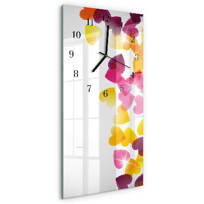 Verticale orologio con stampa Cuori colorati