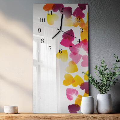 Verticale orologio con stampa Cuori colorati