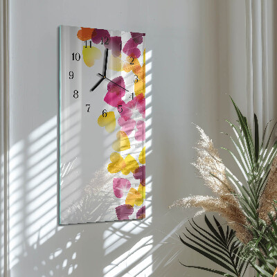 Verticale orologio con stampa Cuori colorati
