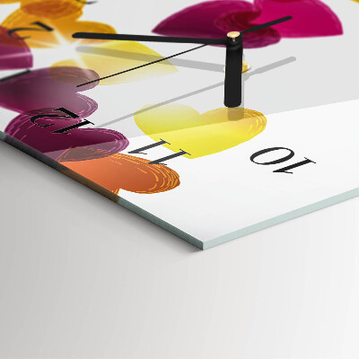 Verticale orologio con stampa Cuori colorati