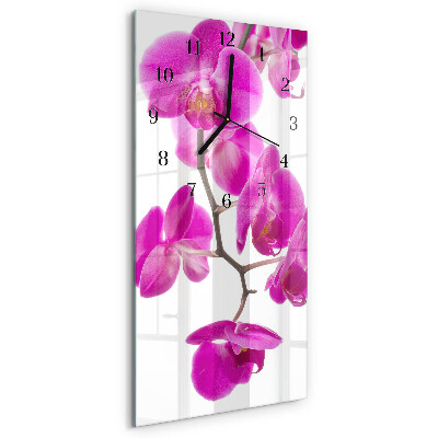 Verticale orologio con stampa Orchidee