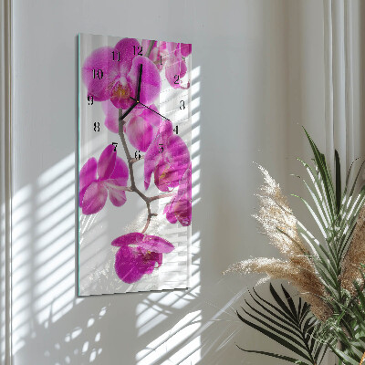 Verticale orologio con stampa Orchidee