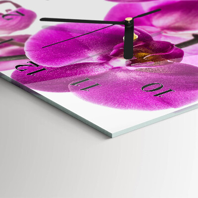 Verticale orologio con stampa Orchidee