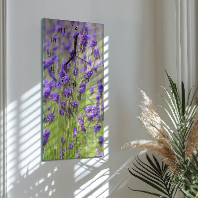 Orologio verticale in vetro Lavanda