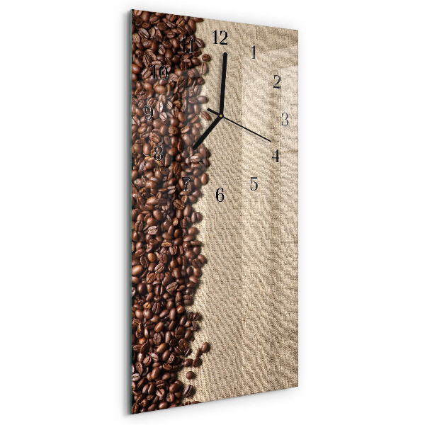 Orologio verticale in vetro Chicchi di caffè