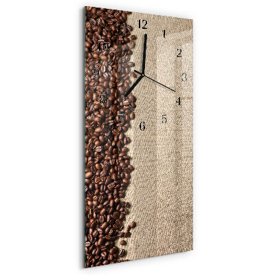 Orologio verticale in vetro Chicchi di caffè