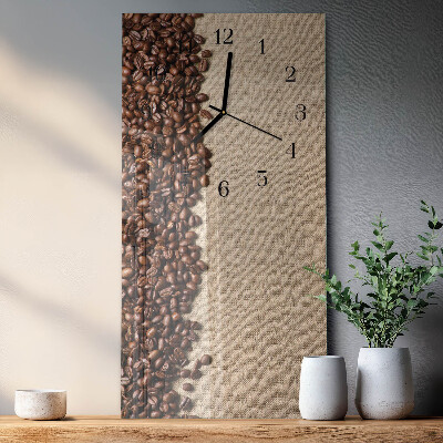 Orologio verticale in vetro Chicchi di caffè