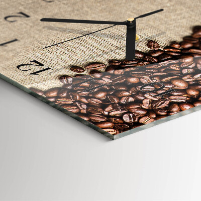 Orologio verticale in vetro Chicchi di caffè