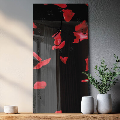 Verticale orologio con stampa Petali di rosa