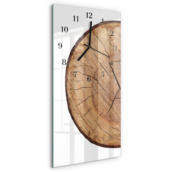 Orologio verticale in vetro Travi di legno