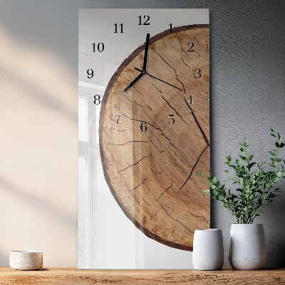 Orologio verticale in vetro Travi di legno