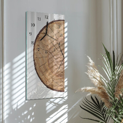 Orologio verticale in vetro Travi di legno