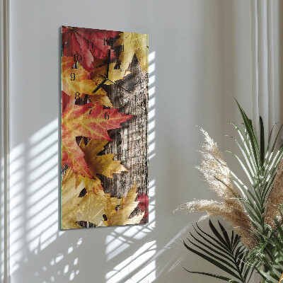 Verticale orologio con stampa Foglie