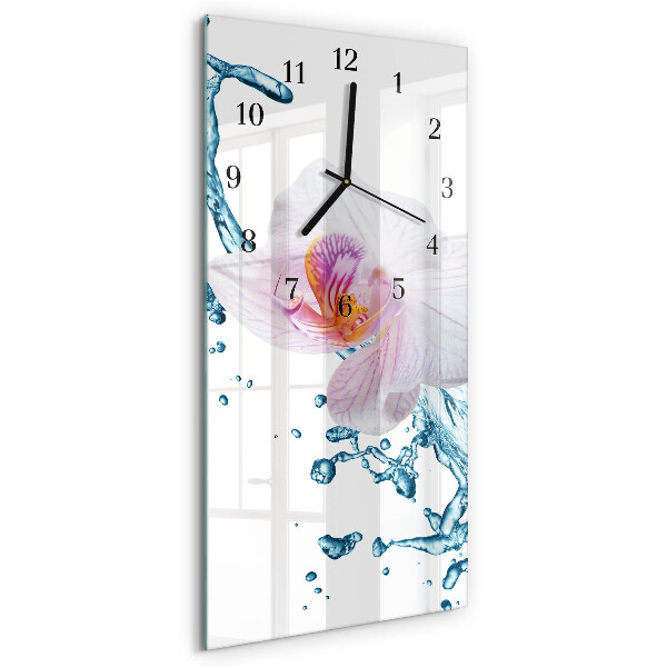 Orologio verticale in vetro Orchidea