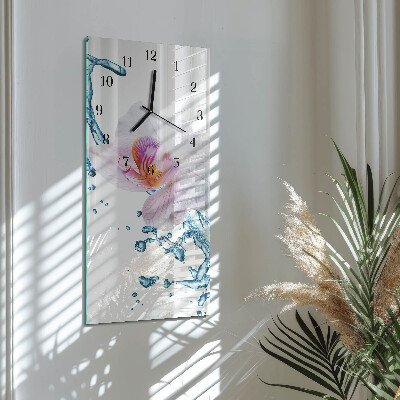 Orologio verticale in vetro Orchidea