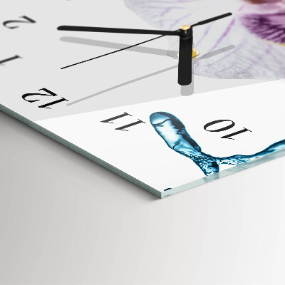 Orologio verticale in vetro Orchidea