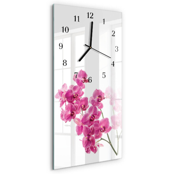 Verticale orologio con stampa Orchidee