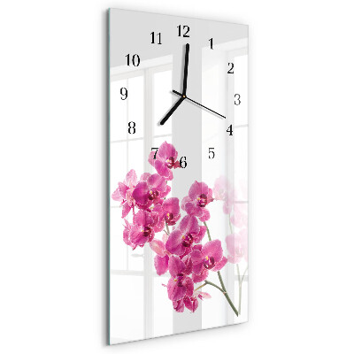 Verticale orologio con stampa Orchidee