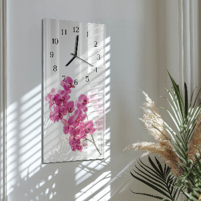 Verticale orologio con stampa Orchidee