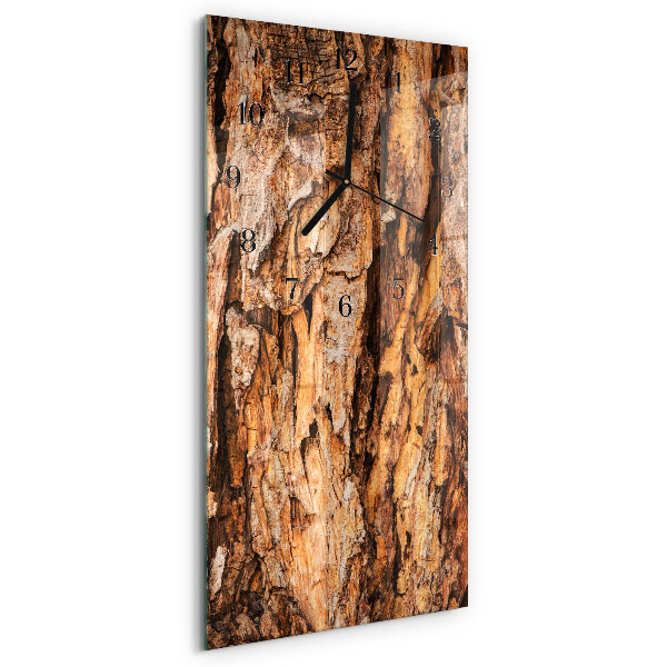Verticale orologio con stampa Corteccia d'albero